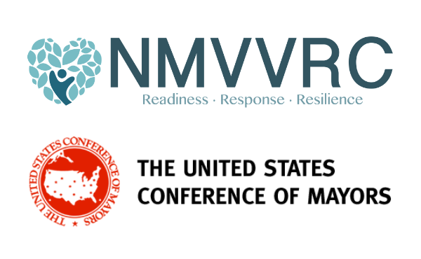 Logos for the National Mass Violence Victimization Resource Center and the US Conference of Mayors