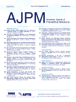 Thumbnail image of a cover of the American Journal Of Preventative Medicine with the AJPM acronym prominently visible in the upper left corner.